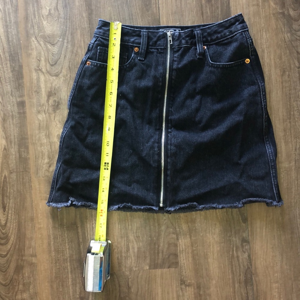 Black denim skirt
